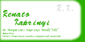 renato kaprinyi business card